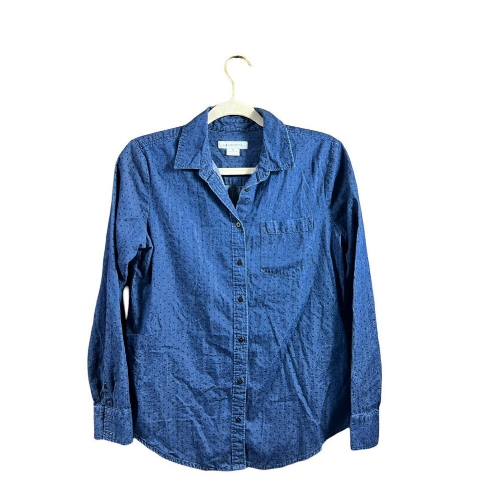 Liz Claiborne Women's Navy Blue Buttoned Down Top